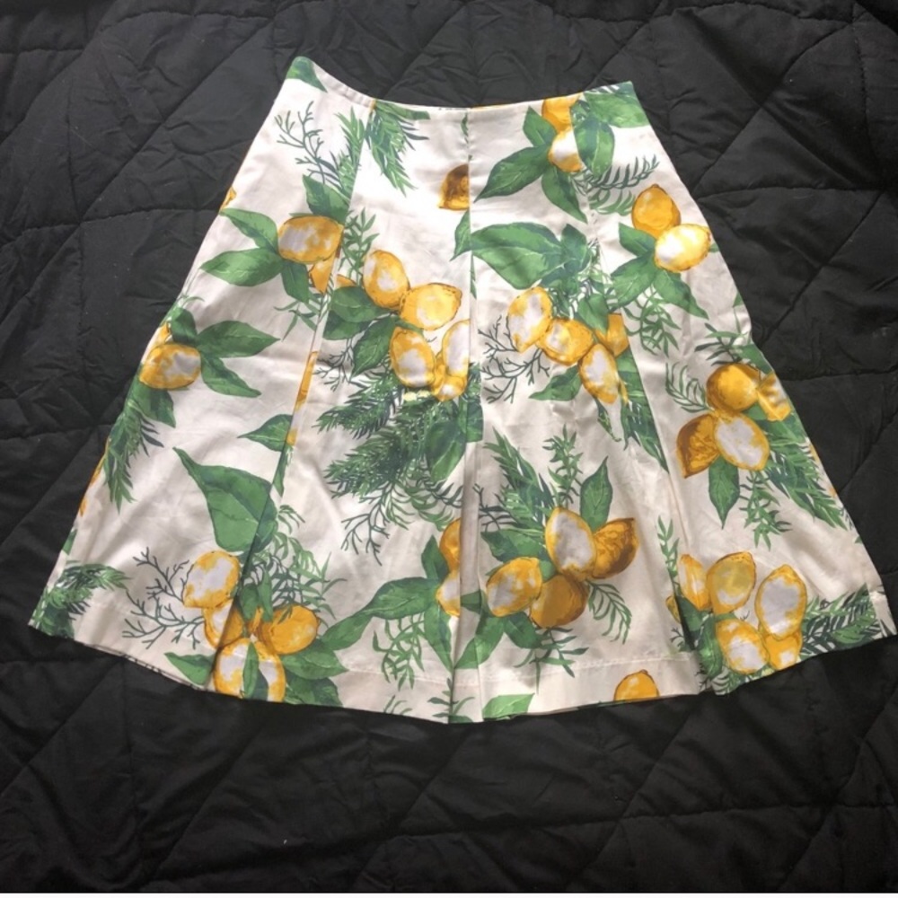 Talbots Lemon A-line Midi Skirt